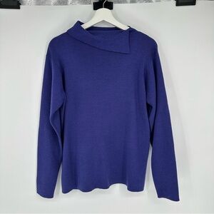 Eileen Fisher Blue 100% Merino Wool Sweater Small